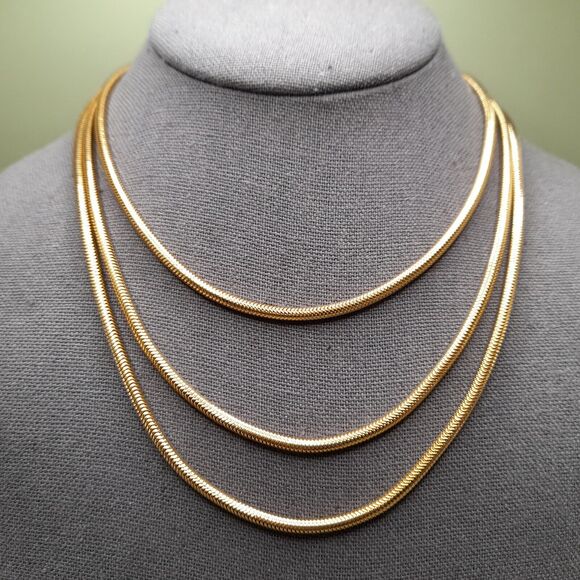 Vintage Monet Gold Plated Necklace 52 Inch Sister Clasp - Picture 2 of 12